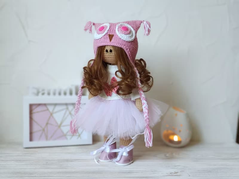 Crochet doll Amigurumi toy Owl lover gift Kids christmas gift girl Nursery decor