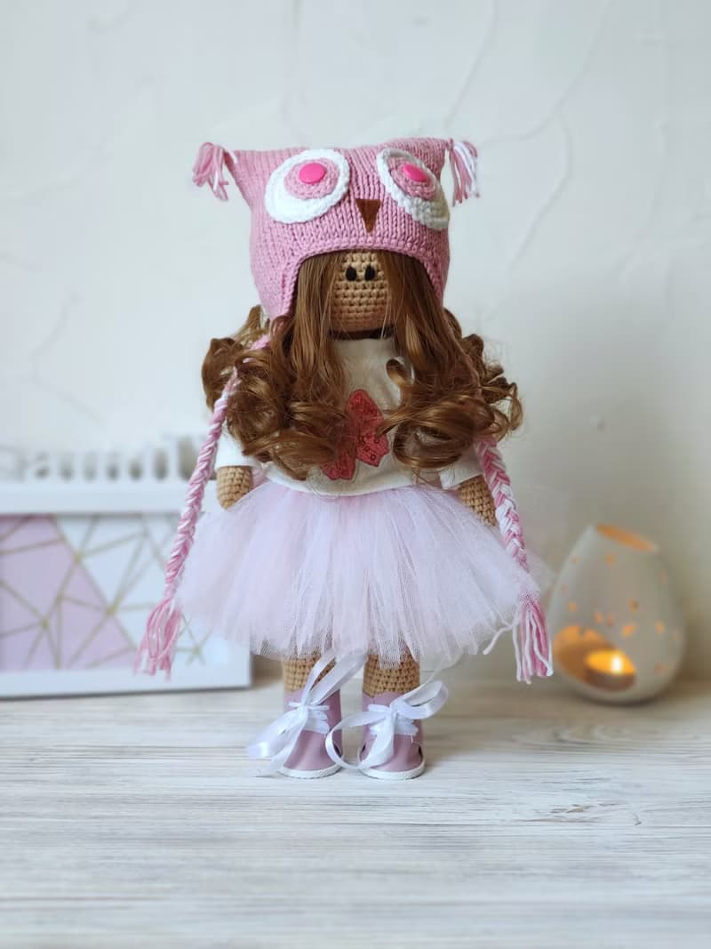 Crochet doll Amigurumi toy Owl lover gift Kids christmas gift girl Nursery decor