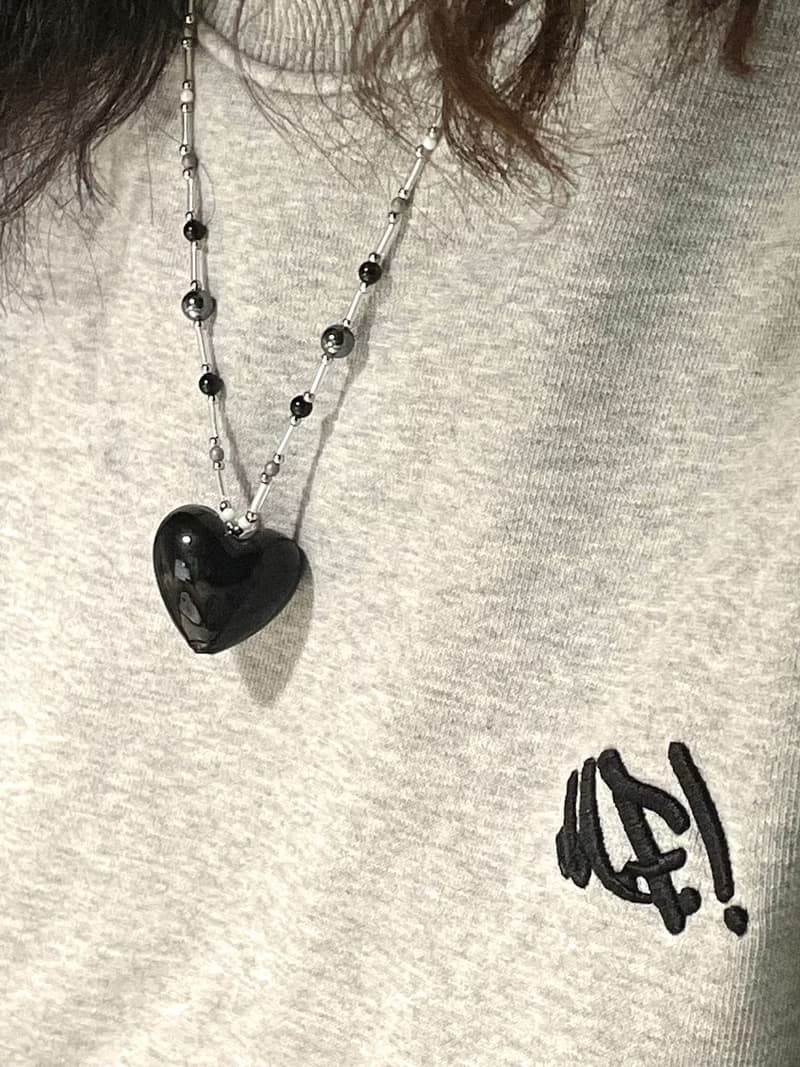 Sea Collection - 'Puffin' Glass Craft Heart Necklace