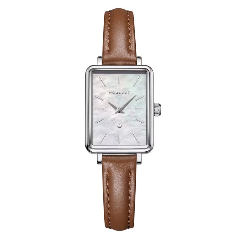 【MOONART】方型手錶 夢幻系列-天鵝 女裝手錶 珍珠貝藝術手錶