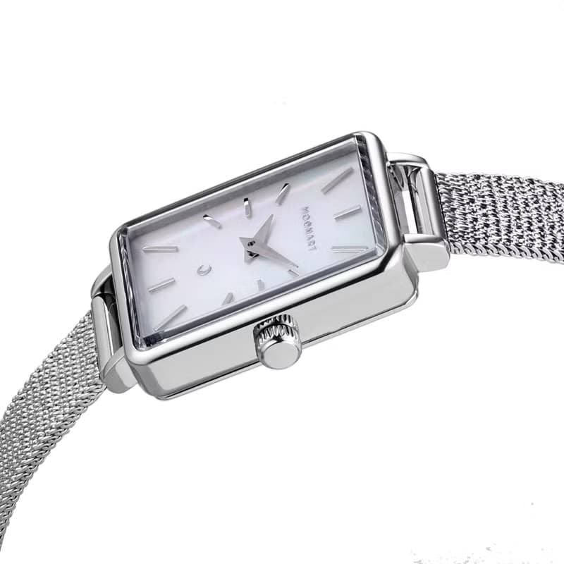 【MOONART】方型手錶 夢幻系列-天鵝 女裝手錶 珍珠貝藝術手錶