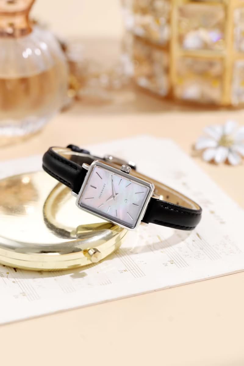 【MOONART】方型手錶 夢幻系列-天鵝 女裝手錶 珍珠貝藝術手錶