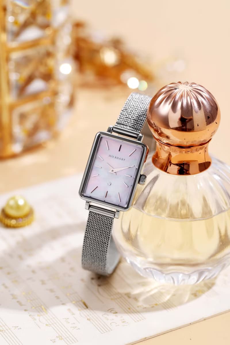 【MOONART】方型手錶 夢幻系列-天鵝 女裝手錶 珍珠貝藝術手錶