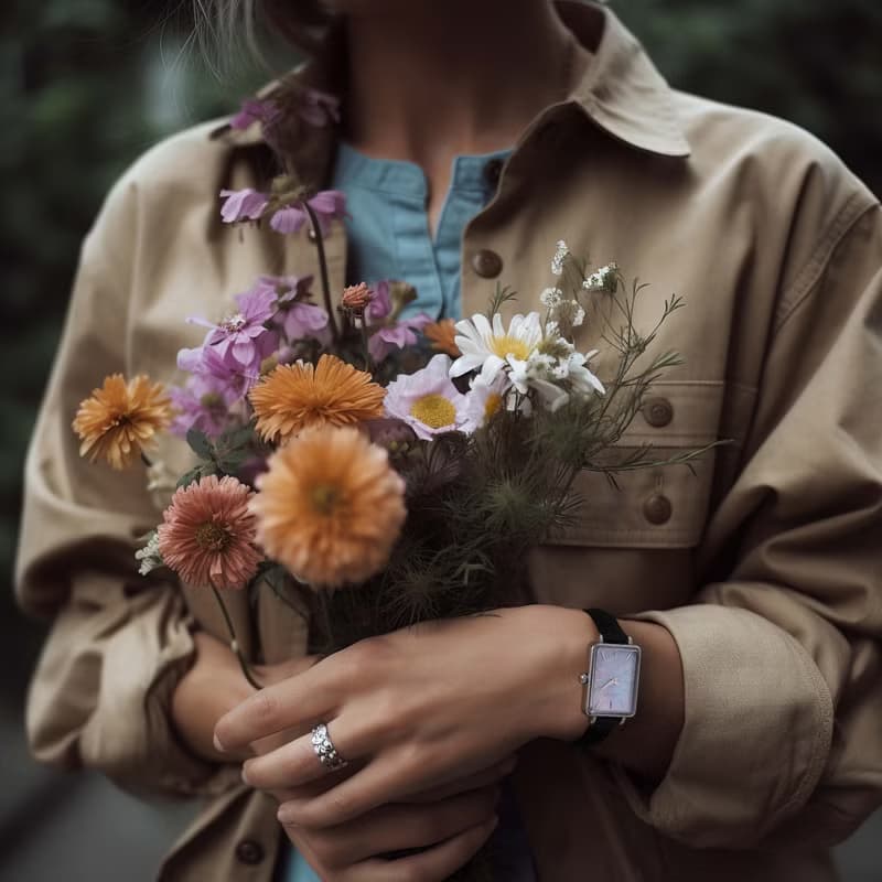 【MOONART】方型手錶 夢幻系列-天鵝 女裝手錶 珍珠貝藝術手錶