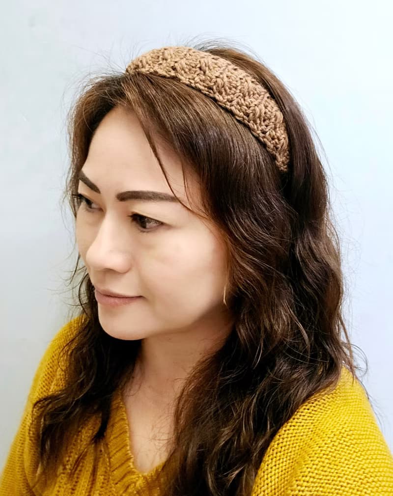 手工編織。濃郁巧克力系麻花髮箍(髮帶/髮飾/頭帶)