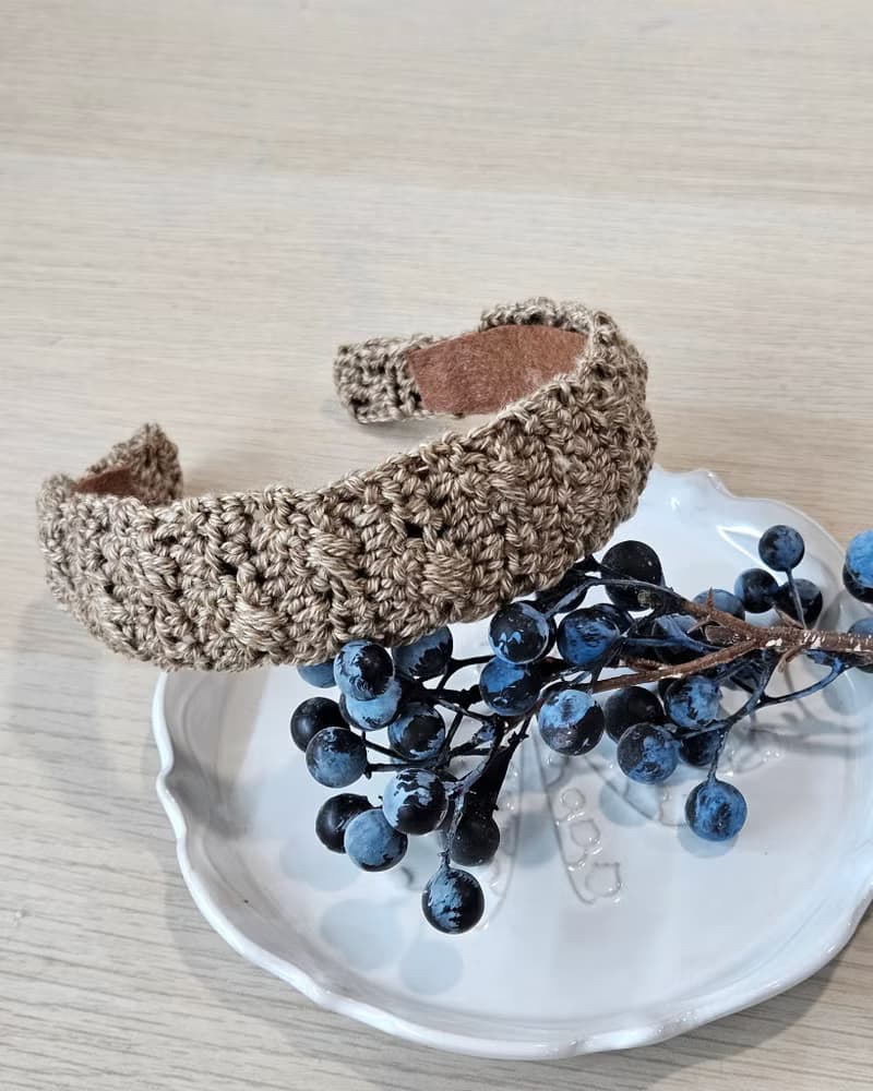 手工編織。濃郁巧克力系麻花髮箍(髮帶/髮飾/頭帶)