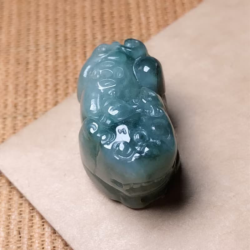 【招財神獸】飄花翡翠巧雕貔貅 | 天然緬甸玉翡翠A貨 | 送禮