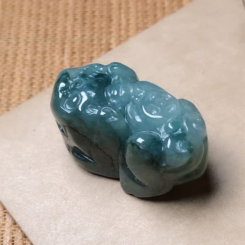 【招財神獸】飄花翡翠巧雕貔貅 | 天然緬甸玉翡翠A貨 | 送禮
