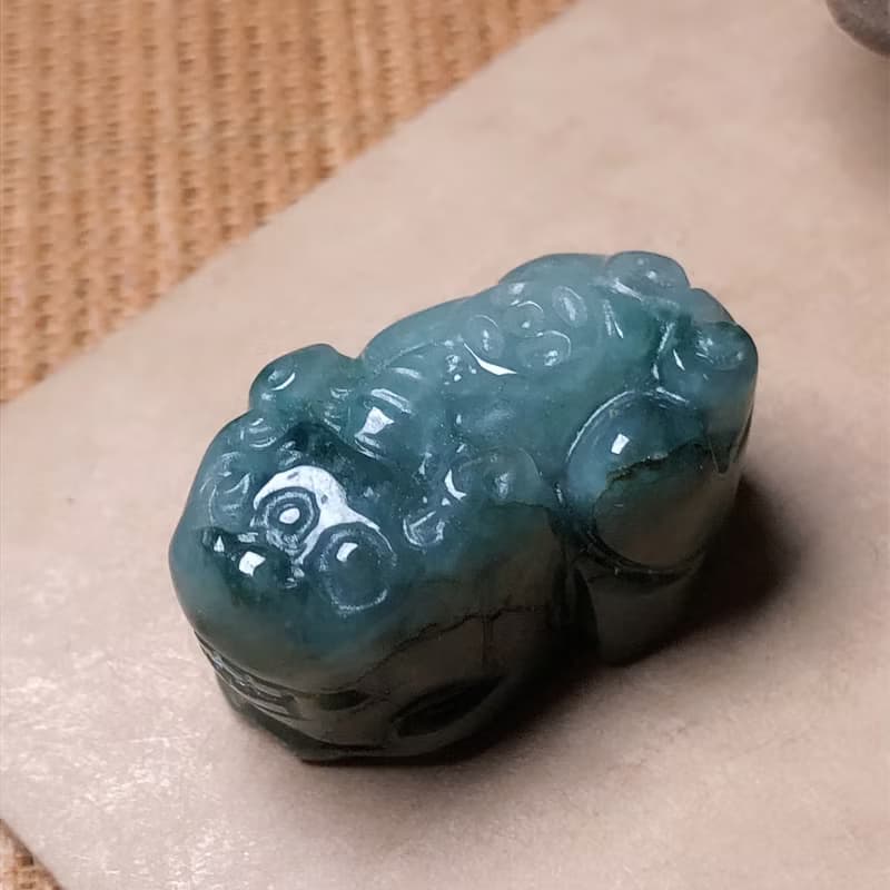 【招財神獸】飄花翡翠巧雕貔貅 | 天然緬甸玉翡翠A貨 | 送禮