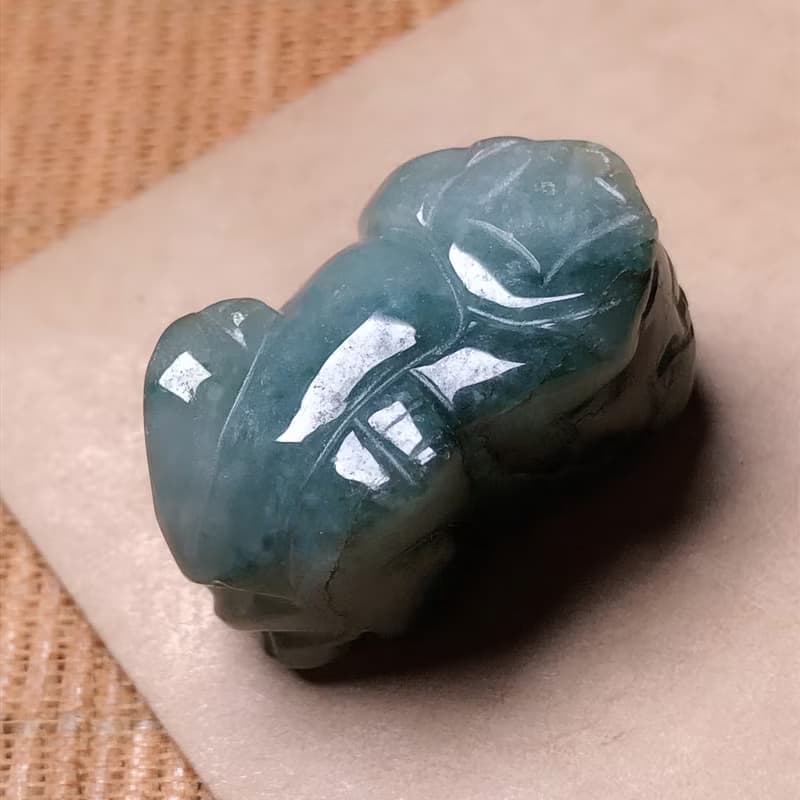 【招財神獸】飄花翡翠巧雕貔貅 | 天然緬甸玉翡翠A貨 | 送禮