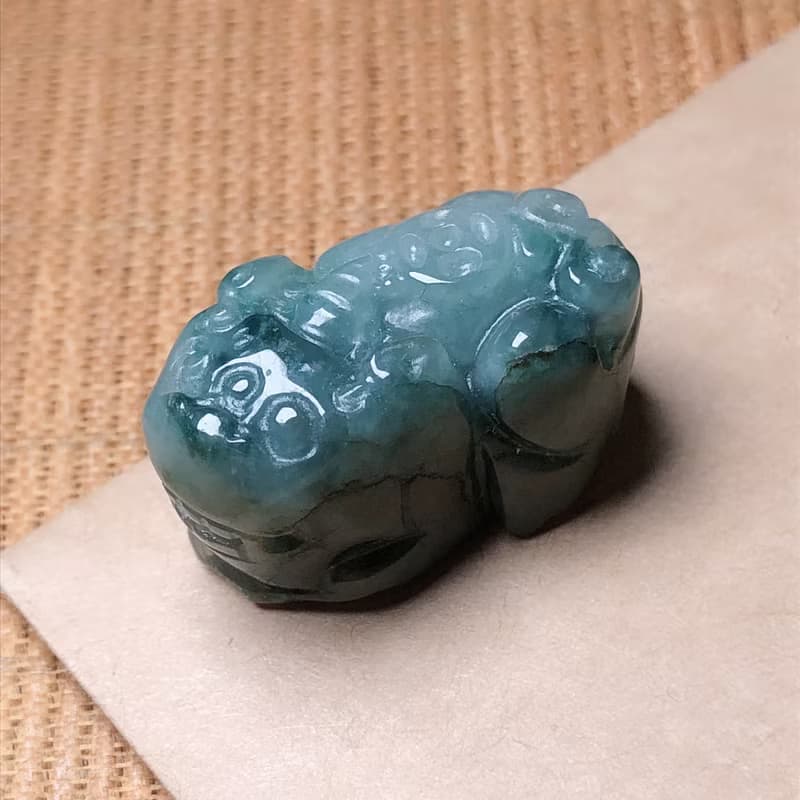 【招財神獸】飄花翡翠巧雕貔貅 | 天然緬甸玉翡翠A貨 | 送禮