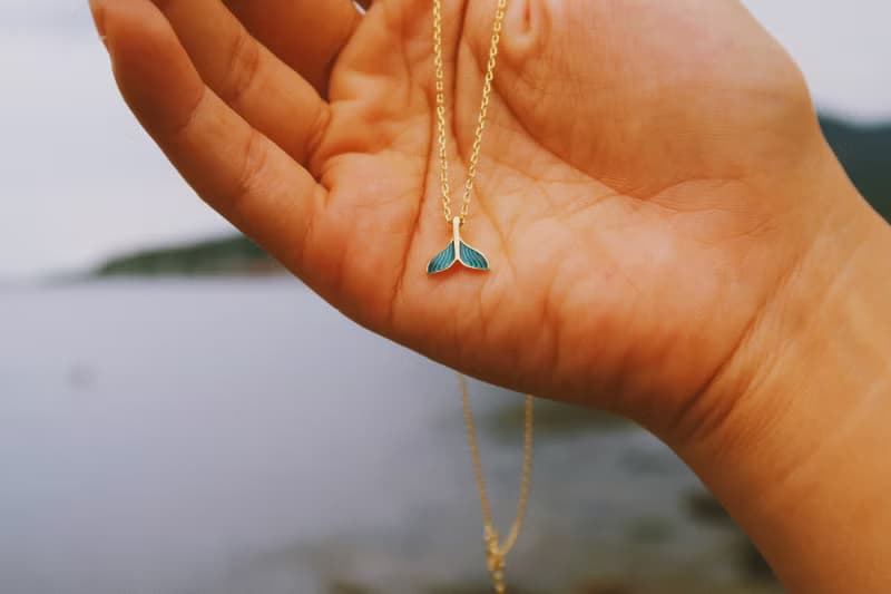 魚尾項鏈 愛麗兒的綠魚尾純銀項鍊 18K金 海洋 美人魚系列