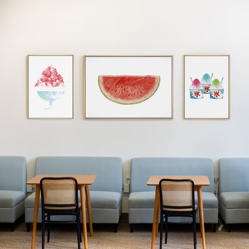 夏日西瓜 - 手繪感水果裝飾畫/夏天消暑小品/開店禮物/夏天裝飾畫