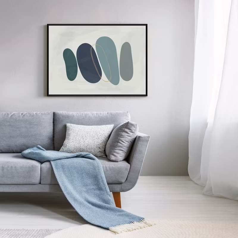 悠藍寂靜III - 幾何簡約藍色系掛畫/居家擺飾/入厝禮/房間佈置