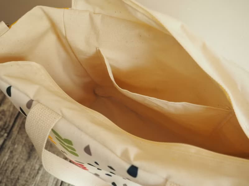 原創手工縫製托特側肩包帆布包 側袋大容量 彩色水滴圖案