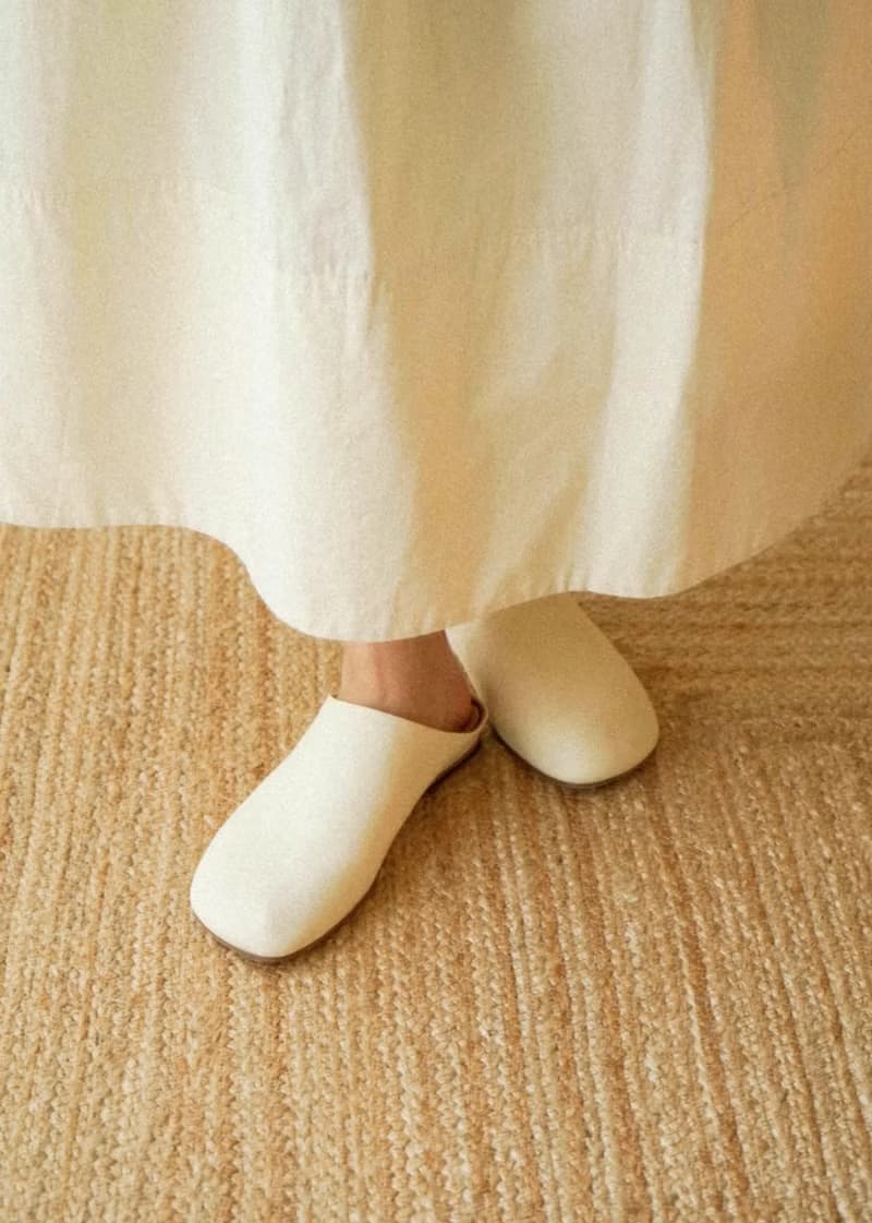 法式極簡 日本產小羊皮圓頭拖鞋 極簡包頭拖鞋