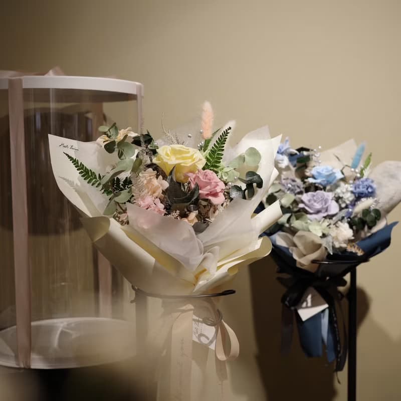 【遇見恆久】晨曦花語永生玫瑰花束 情人節花束 含盒 共3款