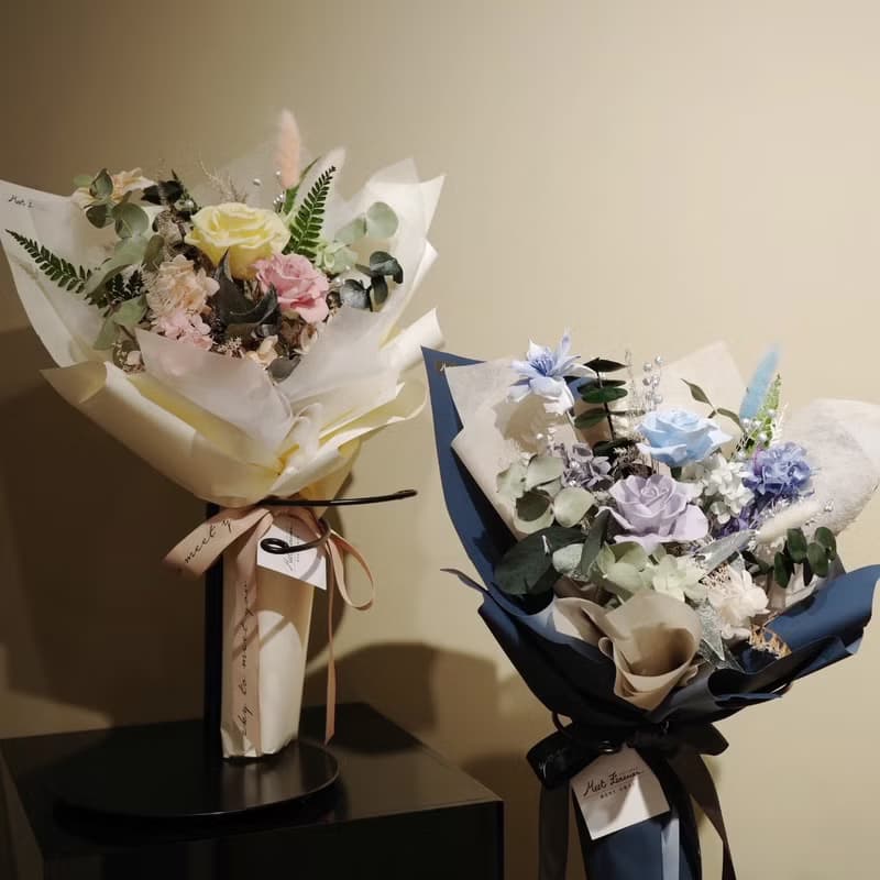 【遇見恆久】晨曦花語永生玫瑰花束 情人節花束 含盒 共3款