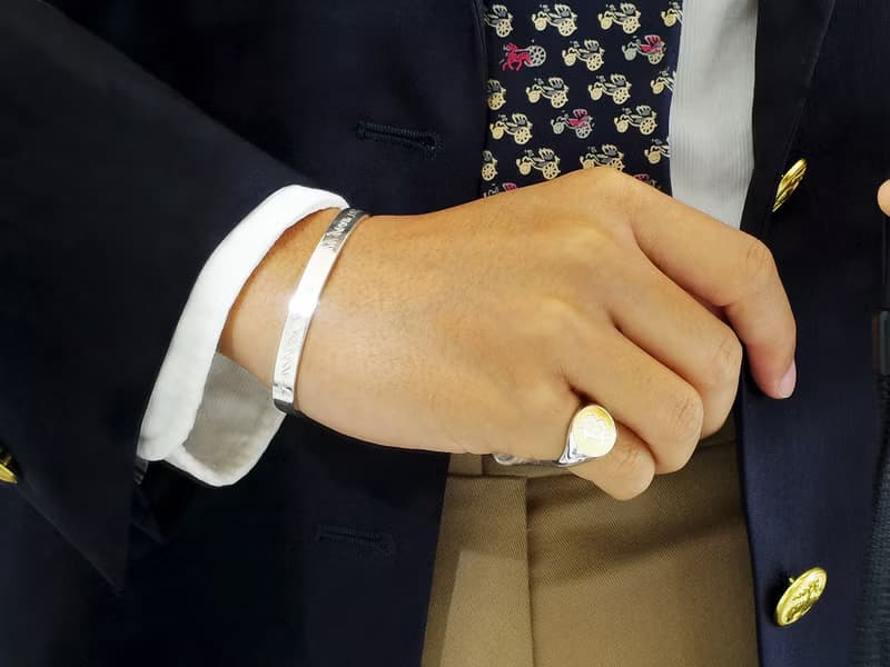 全台唯一手工微雕純銀手環 銅版體 手寫體字母雕刻 紳士風格