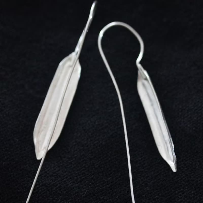 Rice husk Handmade Silver Earring (E0149)