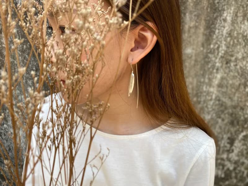 Rice husk Handmade Silver Earring (E0149)