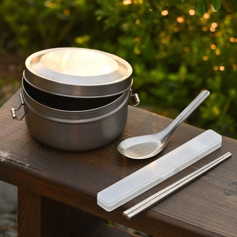 【惜物特惠-福利品】純鈦便當盒 鐵路便當盒組 台南車站驛-附網袋