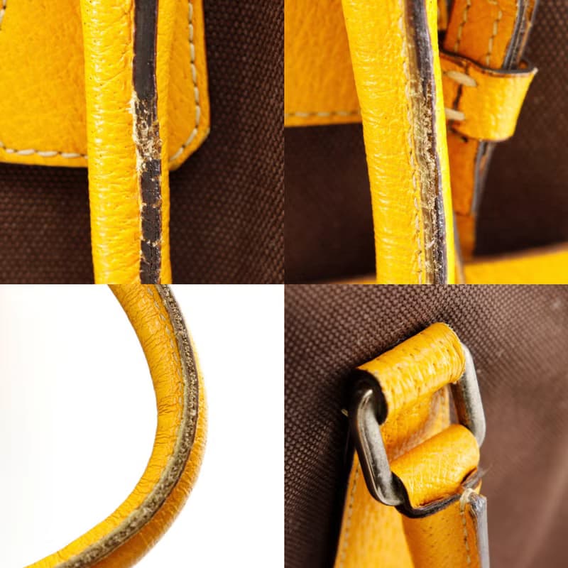 【日本直送】プラダ PRADA ミニボストン トートバッグ キャンバス 茶 レディース【中古】