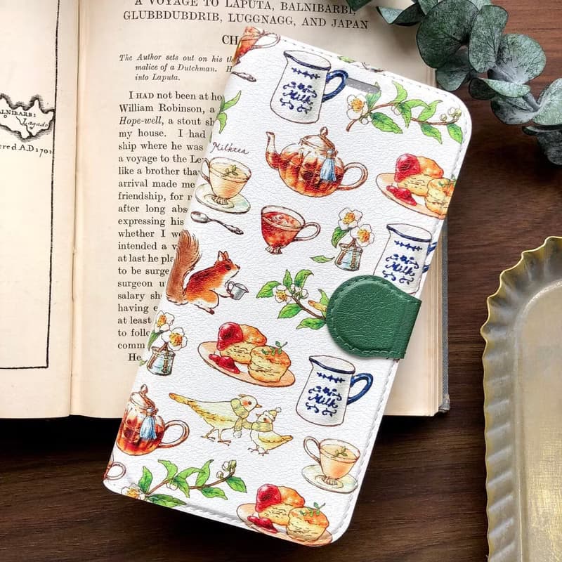 Milktea手帳型スマホケース 紅茶 iPhone Android