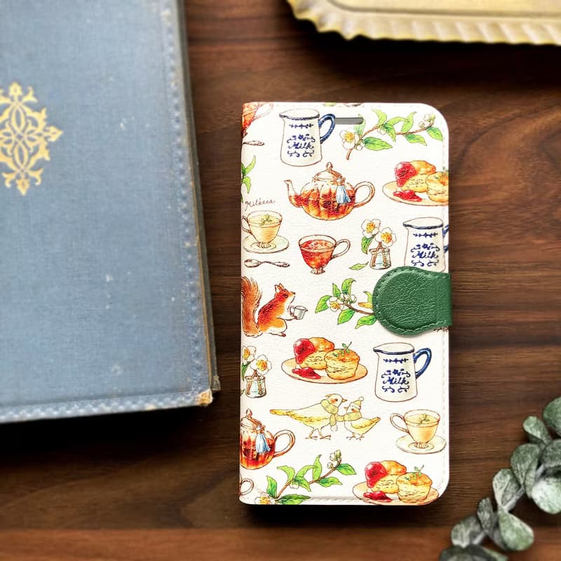 Milktea手帳型スマホケース 紅茶 iPhone Android