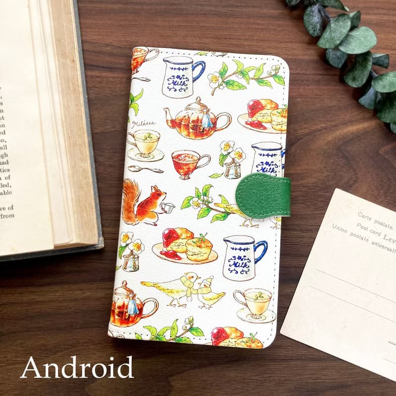 Milktea手帳型スマホケース 紅茶 iPhone Android