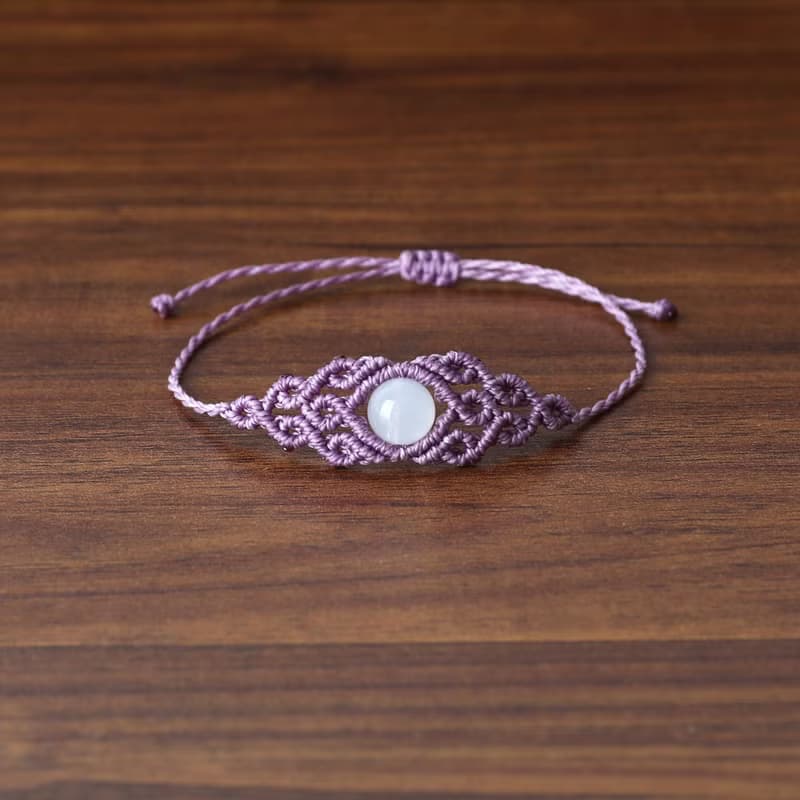 Forest gemstone macrame knot bracelet