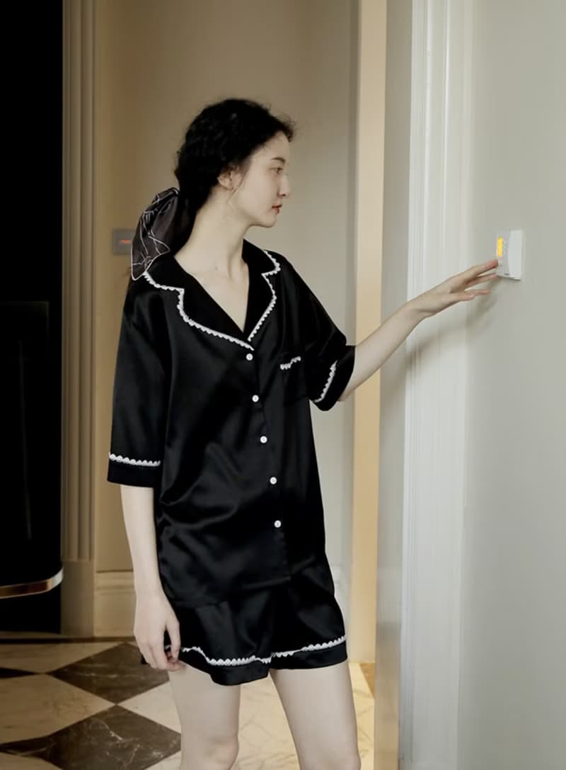法式復古 品22姆米重磅真絲睡衣 輕奢家居服