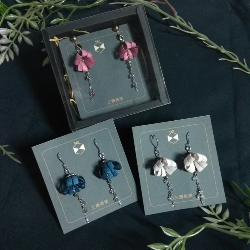 時尚質感纏花耳飾  小吊鐘耳飾 手作原創工藝