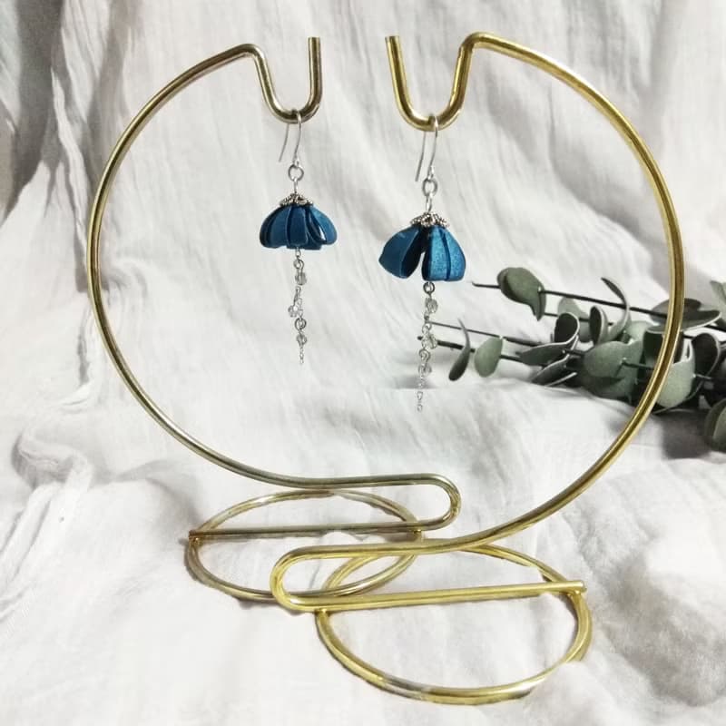 時尚質感纏花耳飾  小吊鐘耳飾 手作原創工藝