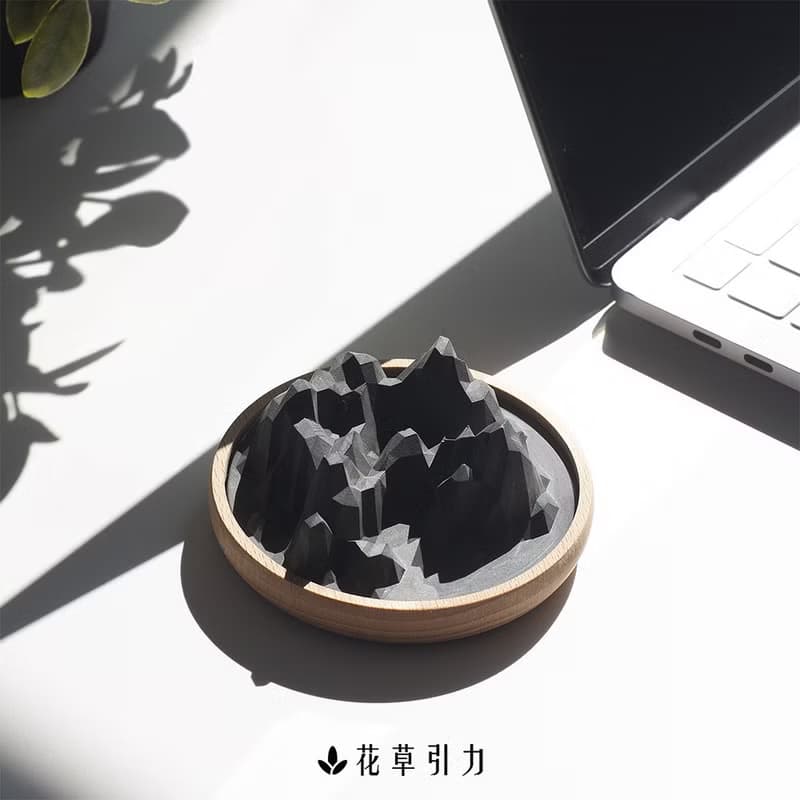 洛磯山脈|矽藻土原木擴香石 -黑夜版