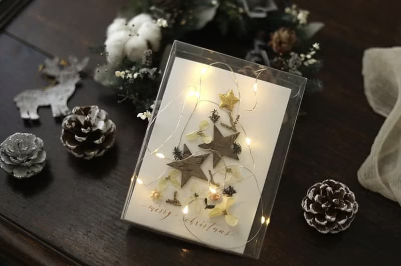 萌呆馴鹿 / 手寫 聖誕卡 手工 聖誕卡片 永生花 不凋花乾燥花
