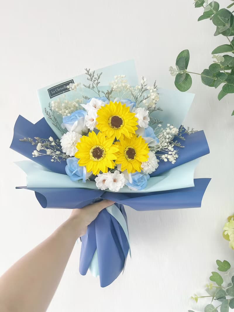 畢業花束 畢業禮物 太陽花 香皂花 向日葵 番梘花