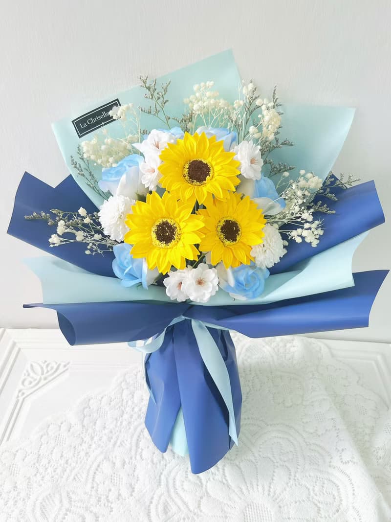 畢業花束 畢業禮物 太陽花 香皂花 向日葵 番梘花