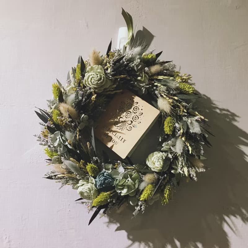 夏綠地日常花圈  喬遷/新居/開幕/結婚/乾燥花/永生花/擴香花