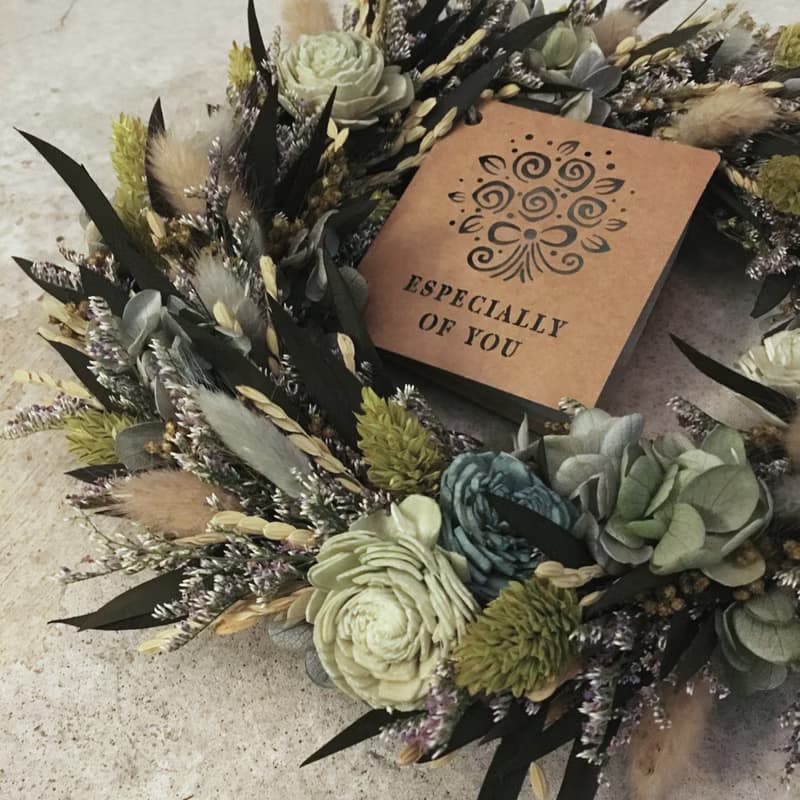 夏綠地日常花圈  喬遷/新居/開幕/結婚/乾燥花/永生花/擴香花