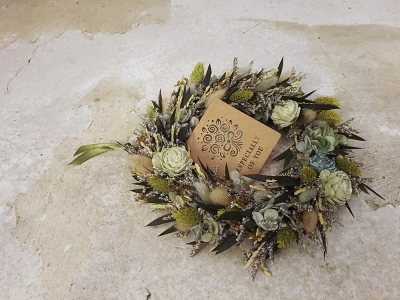 夏綠地日常花圈  喬遷/新居/開幕/結婚/乾燥花/永生花/擴香花