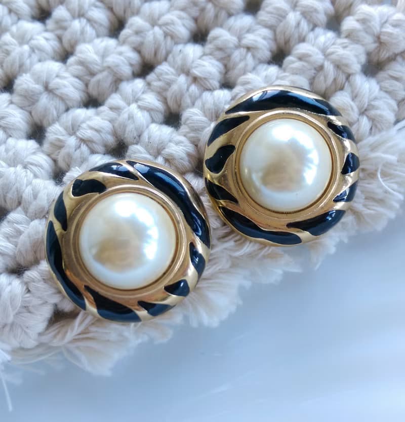 Vintage Jewelry 西洋古董飾品 野獸派 氣質 仿珠 針式耳環