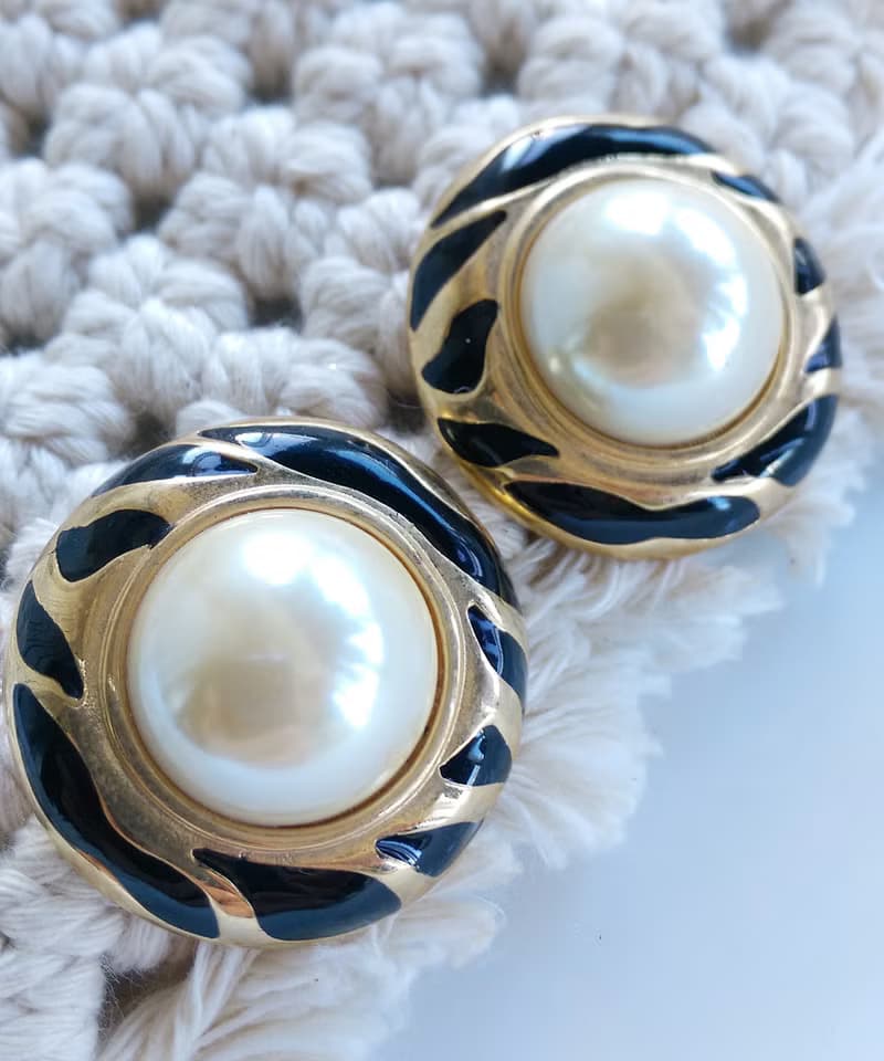 Vintage Jewelry 西洋古董飾品 野獸派 氣質 仿珠 針式耳環