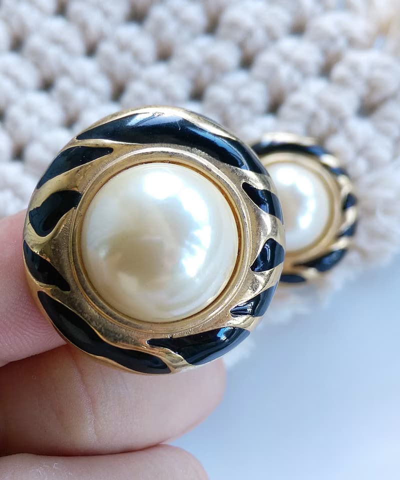 Vintage Jewelry 西洋古董飾品 野獸派 氣質 仿珠 針式耳環