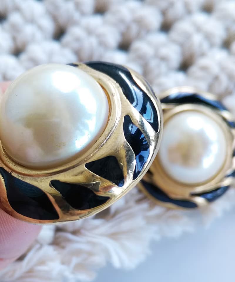 Vintage Jewelry 西洋古董飾品 野獸派 氣質 仿珠 針式耳環