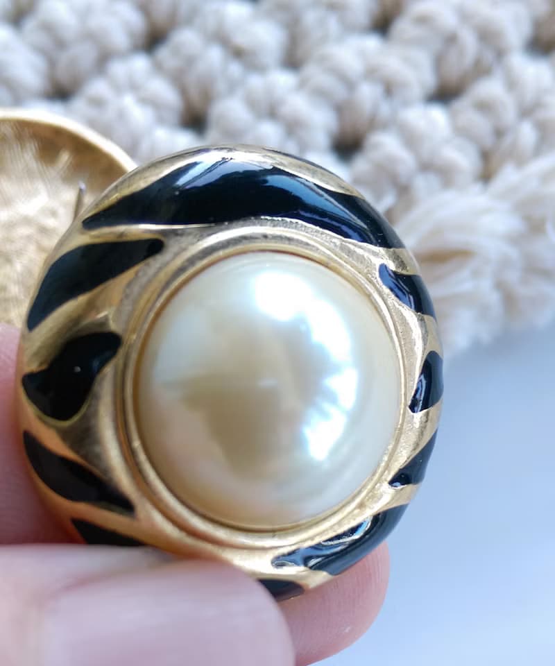 Vintage Jewelry 西洋古董飾品 野獸派 氣質 仿珠 針式耳環