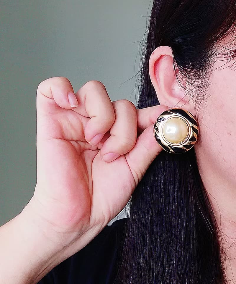 Vintage Jewelry 西洋古董飾品 野獸派 氣質 仿珠 針式耳環