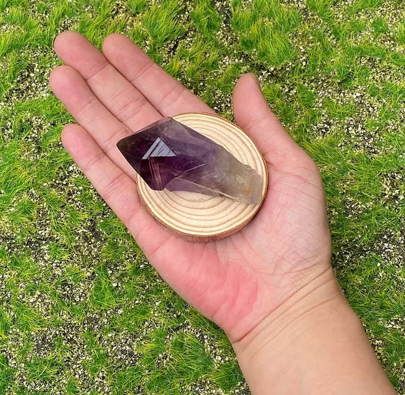 彩紅紫晶骨幹權杖水晶 冥想 療癒 避邪化煞 吸收負能量 快速出貨