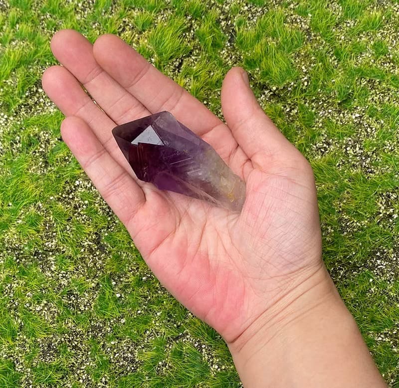 彩紅紫晶骨幹權杖水晶 冥想 療癒 避邪化煞 吸收負能量 快速出貨