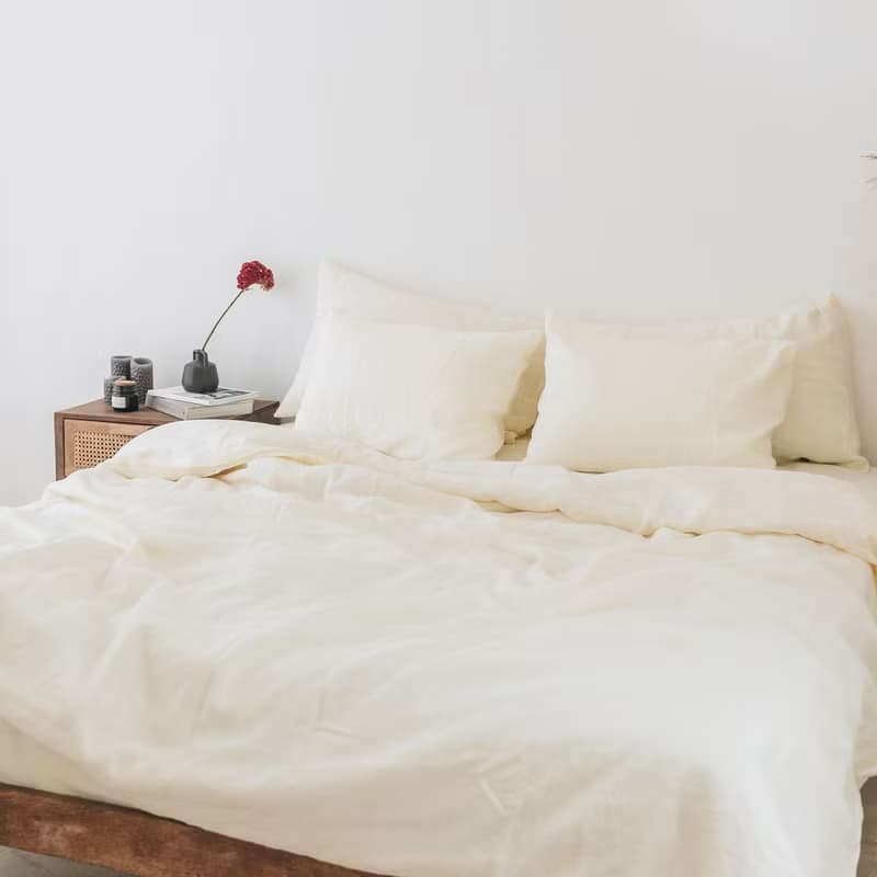 Ivory linen duvet cover / Softened linen / Comforter cover / Quilt cover